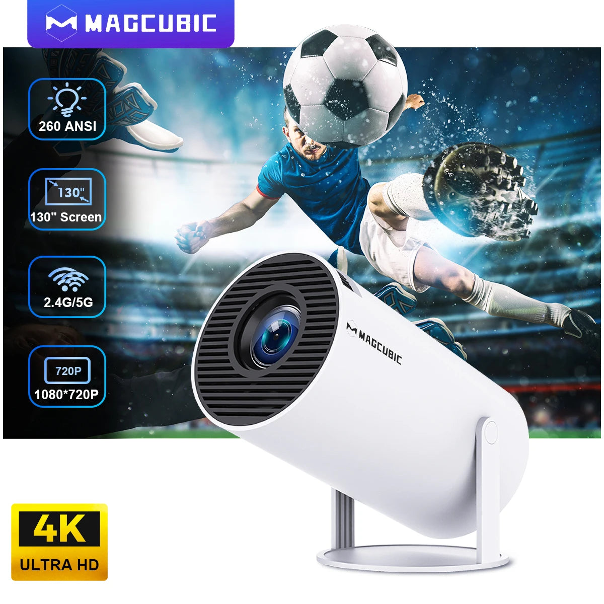 Mini Projector Android 11 4K 1280*720P|Cinema Outdoor Portable Projetor HY300 Pro