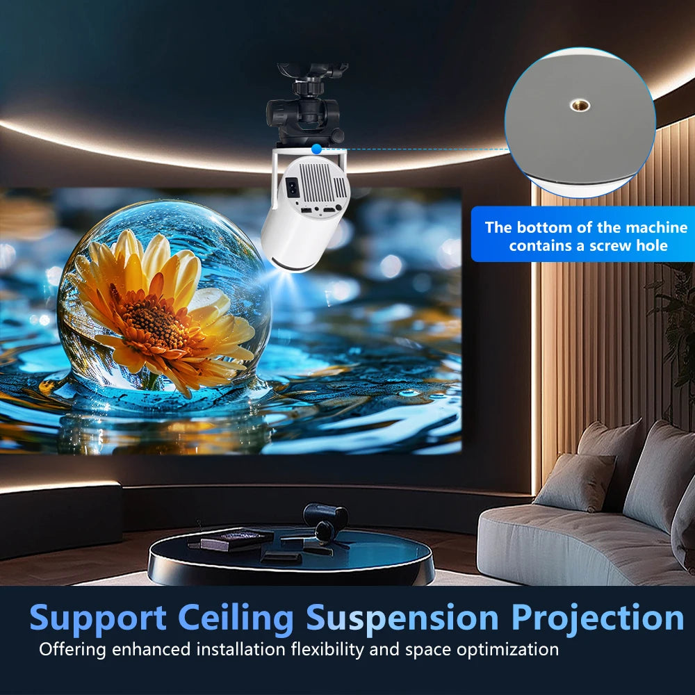 Mini Projector Android 11 4K 1280*720P|Cinema Outdoor Portable Projetor HY300 Pro