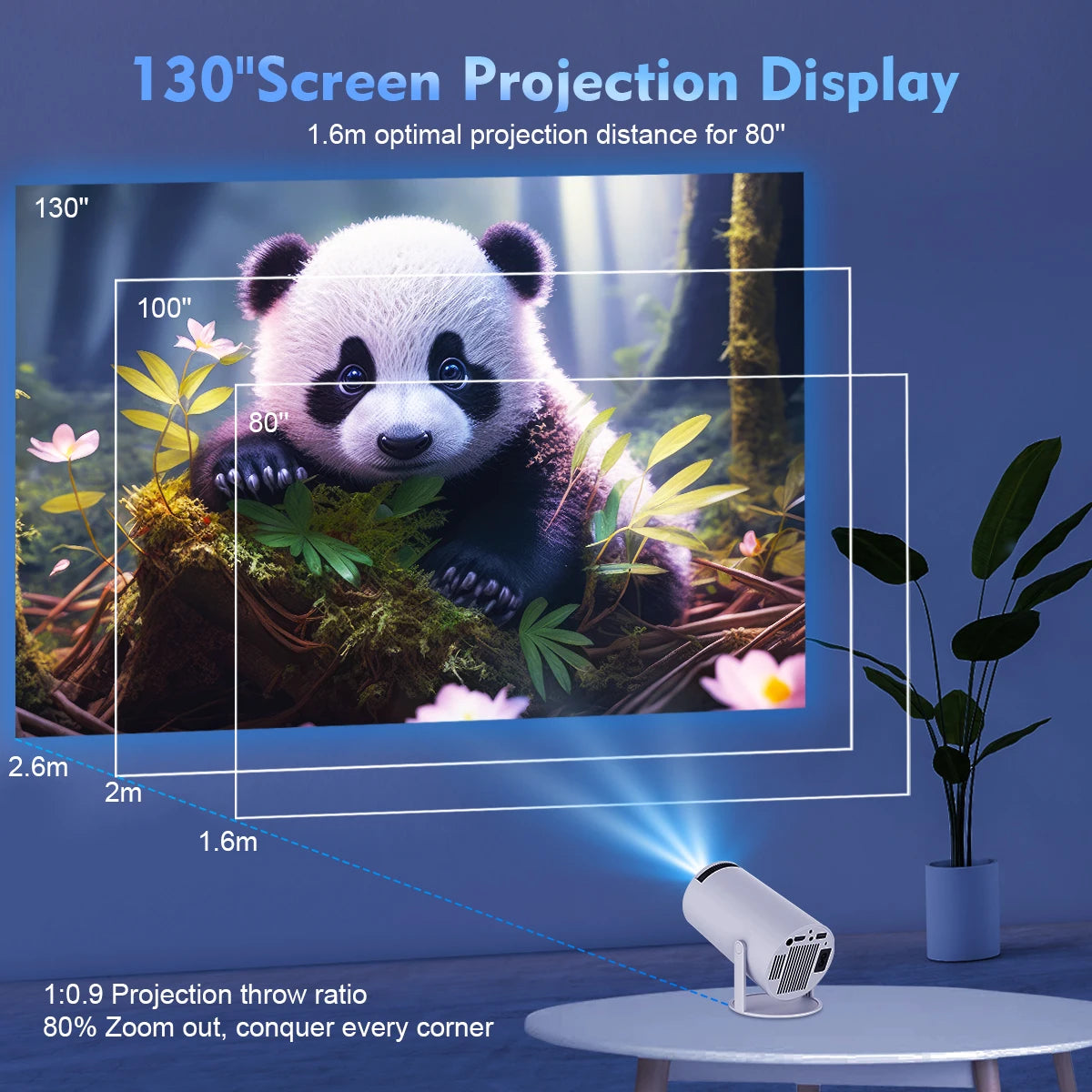 Mini Projector Android 11 4K 1280*720P|Cinema Outdoor Portable Projetor HY300 Pro