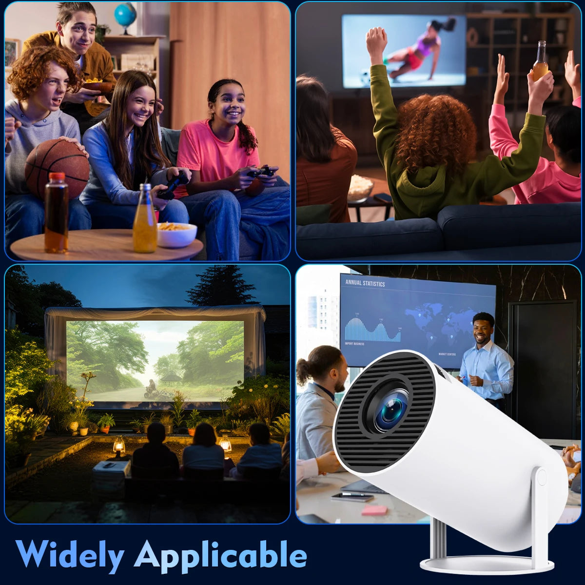 Mini Projector Android 11 4K 1280*720P|Cinema Outdoor Portable Projetor HY300 Pro